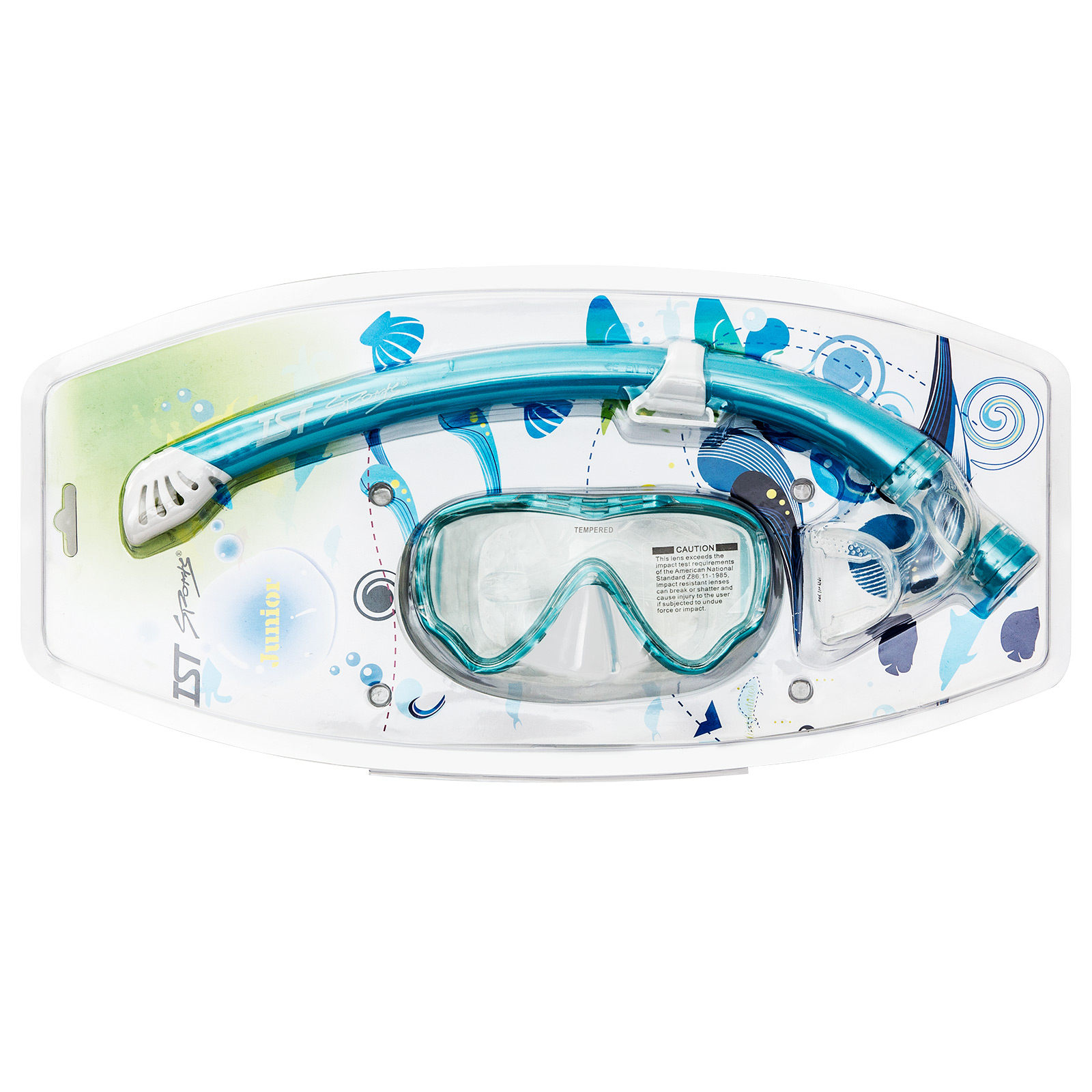 Kids Single Lens Mask & Semi-Dry Top Snorkel Set