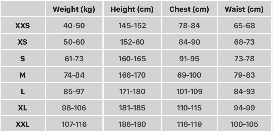 Size Chart